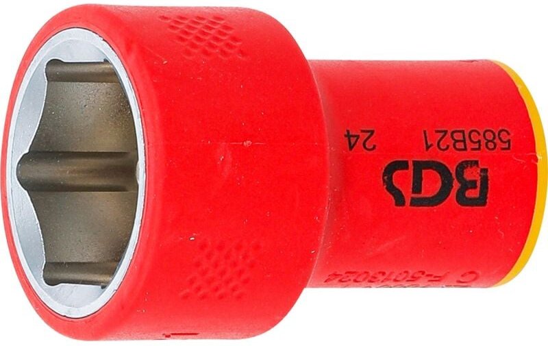 VDE-Steckschlüssel-Einsatz Sechskant Antrieb Innenvierkant 10 mm (3/8") SW 21 mm