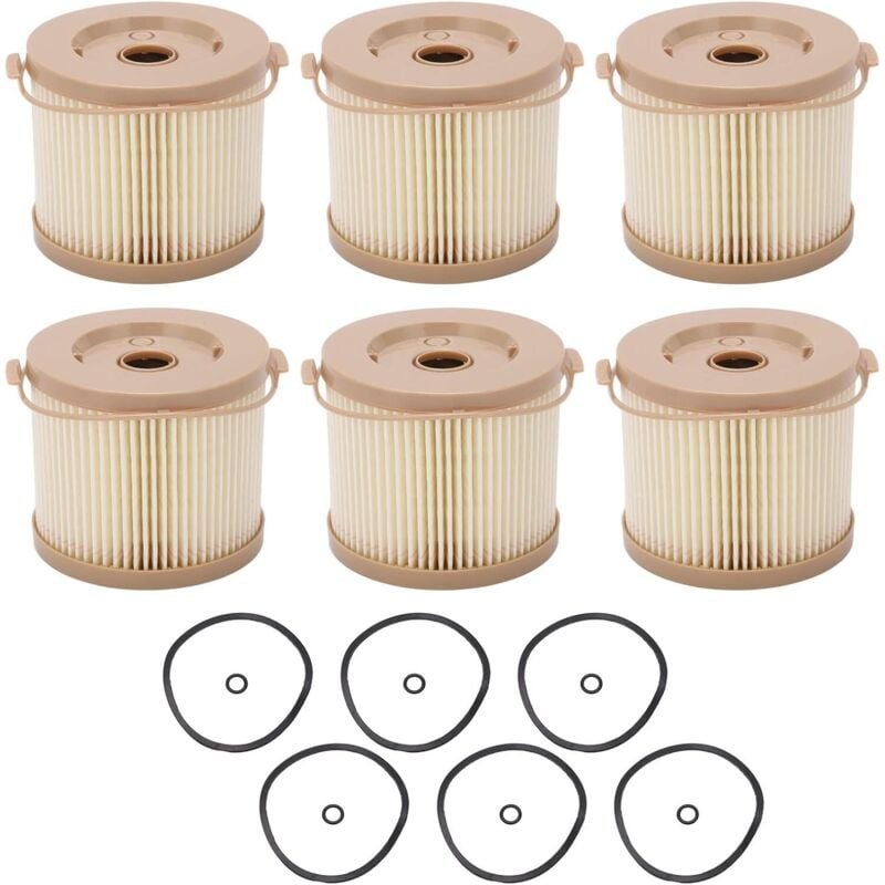 Thumbnail - Filtro separador de agua y combustible, 6 piezas, kit de repuesto para filtro de combustible, separador de agua y aceite...