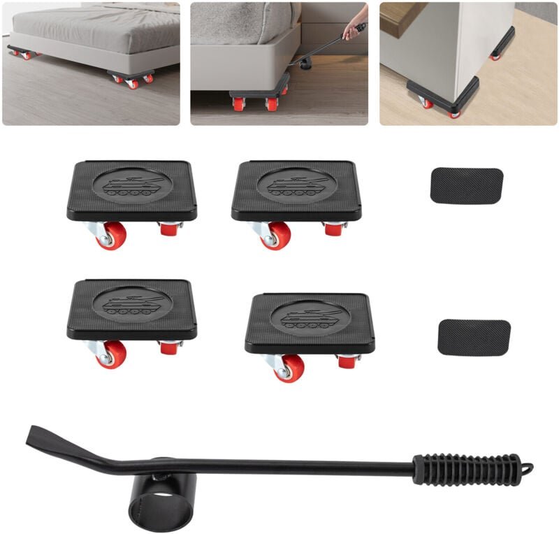 Möbel Transportrollen Set, Möbelheber mit 4 Stück Bewegen Sliders Max for 400KG