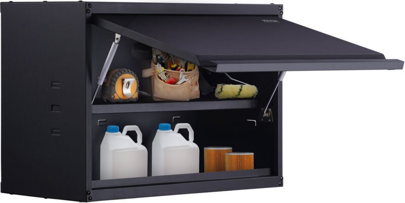 VEVOR Werkstatt Wandschrank 77 x 31,8 x 50 cm Hängeschrank 108 kg Gesamtkapazität (2 Regale) Werkstattschrank aus 0,6 mm...