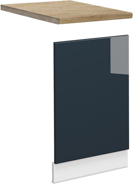 Vicco - Frontblende Fame-Line, Dunkelblau Hochglanz, 45 cm, ap Eiche