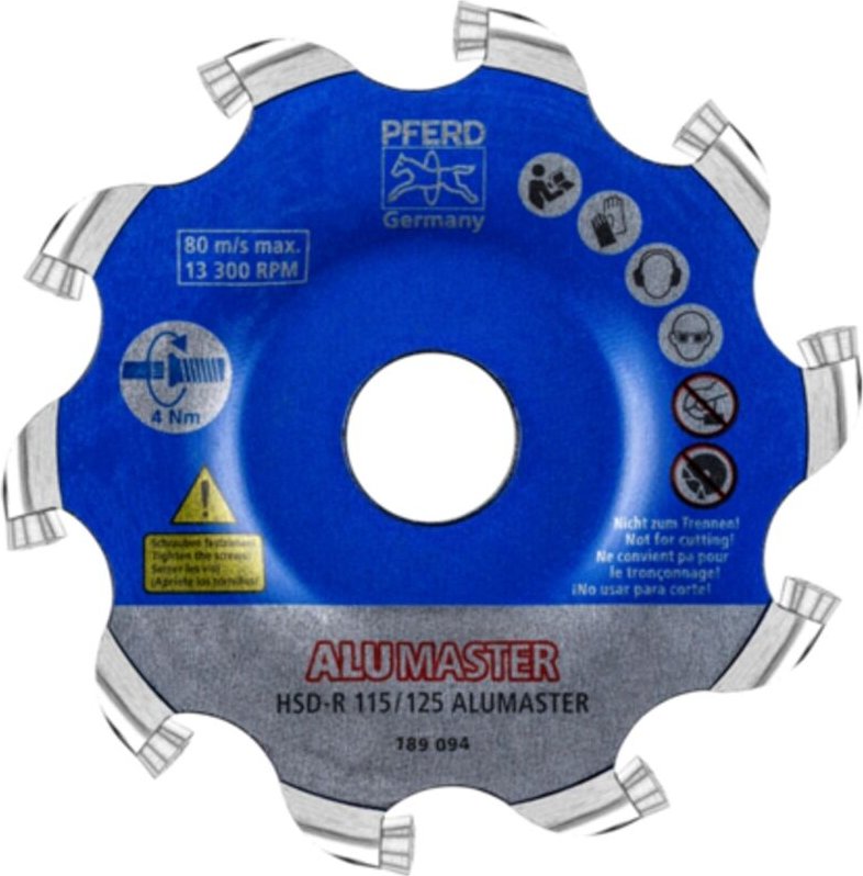 PFERD TOOLS Hochleistungsfrässcheibe ALUMASTER R Ø 115 mm für Winkelschleifer Alu Bearbeitung