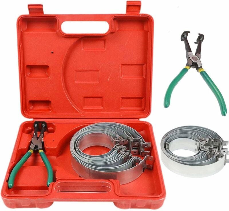 15-teiliges Kolbenring-Kompressor-Set mit Zange und 14-teiligen Bändern (62–145 mm), Werkzeugsatz zur Entfernung von Aut...