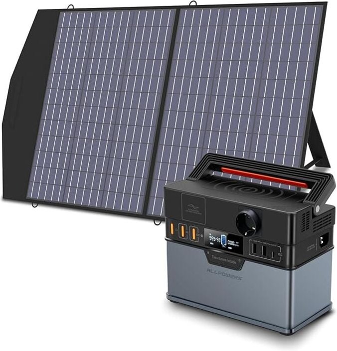 S300 plus 288 Wh/300 w tragbares Kraftwerk mit 1 x 100 w faltbarem Solarpanel, Lithium-Backup-Netzteil für Outdoor-Campi...