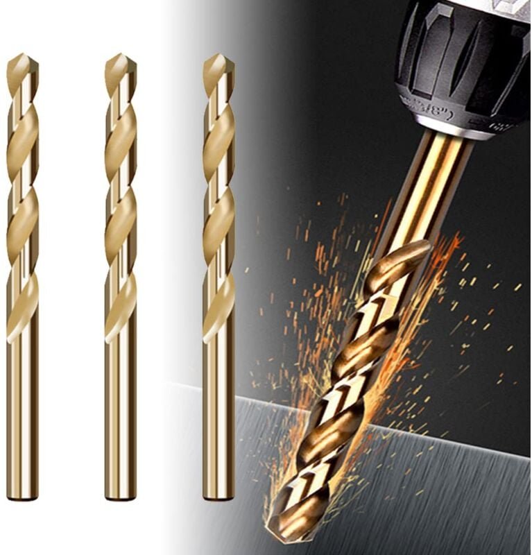 Thumbnail - Lntyq - 3-teiliges M35-Kobalt-Spiralbohrer-Set zum Bohren auf Edelstahl, Stahl-Spiralbohrer, Metallbohrer, harte Stähle,...