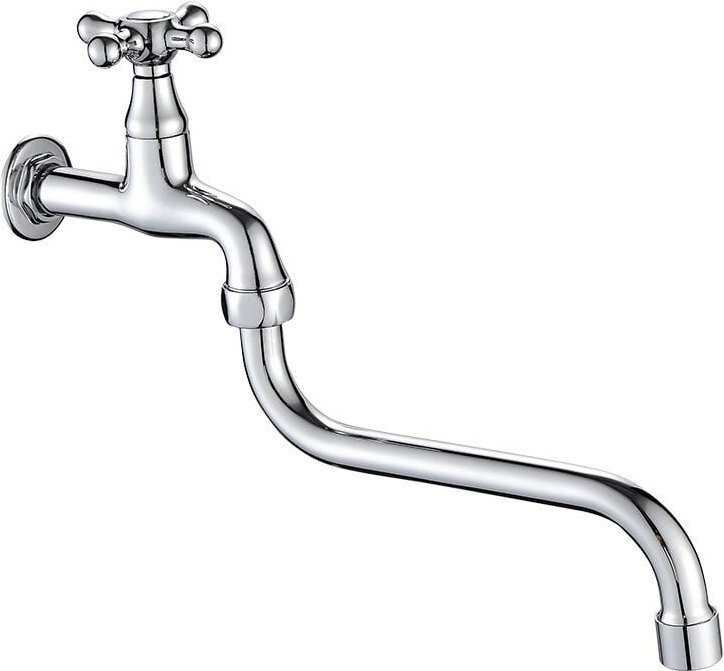 Doppelt gekrümmter, verlängerter, galvanisierter Schnellöffnungshahn, verdickter Messing-Kreuzschraubenschalter, Badezim...