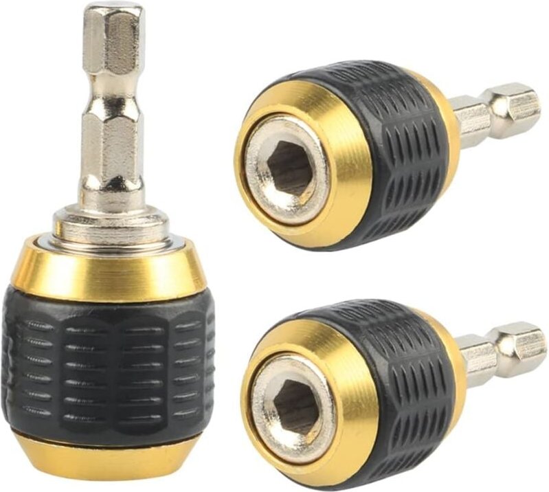 Thumbnail - Sollbry 3-teiliger einziehbarer Bohrfutteradapter mit 1/4-Zoll-Sechskantgriff, Universal-Bohrfutterhalter, Bohrer-Schnel...