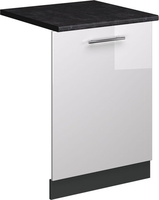 Geschirrspülblende Fame-Line, Weiß Hochglanz, 60 cm , AP Anthrazit, Vicco
