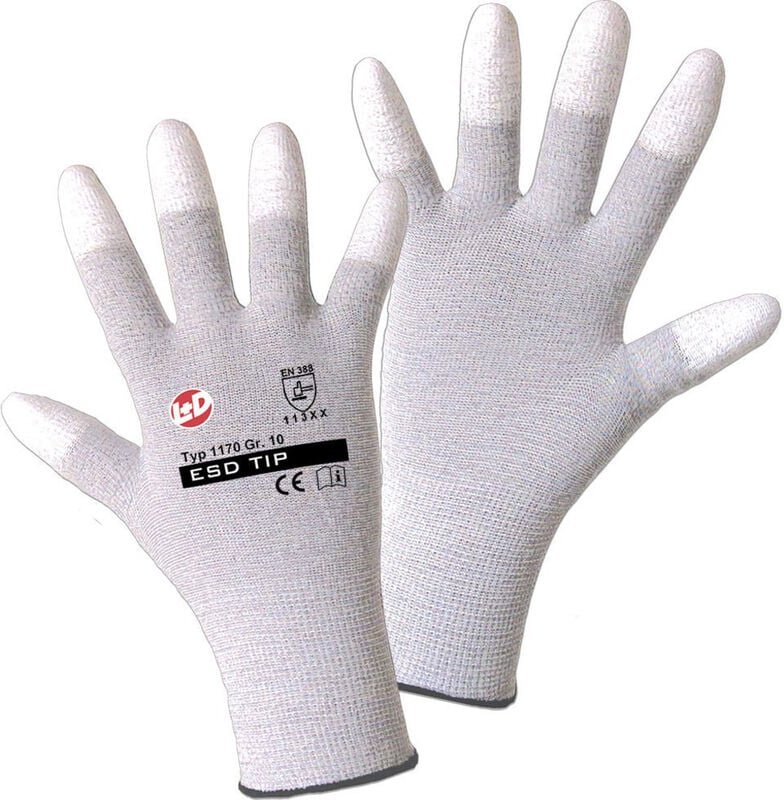 Leipold Doehle esd tip 1170-9 Nylon Arbeitshandschuh Größe (Handschuhe): 9, l en 388:2016 cat ii 1