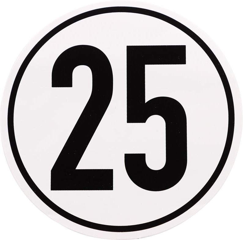 Dema - Geschwindigkeitsaufkleber 25 km/h d= 200mm