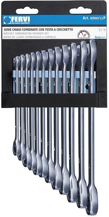 Ring-Maulschlussel der Serie 12 mit Ratschenkopf Fervi 0700/12p