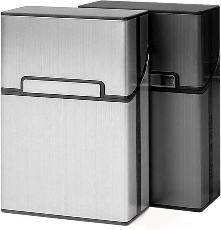 Stück leichtes Zigarettenetui, silbergrauer Zigarettenschachtelhalter aus Aluminium