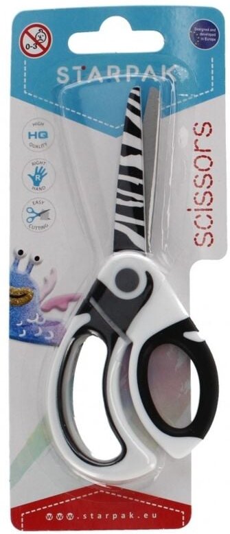 Thumbnail - STARPAK Zebra Schulschere 13,5 cm – präzises Schneiden, ergonomischer Griff