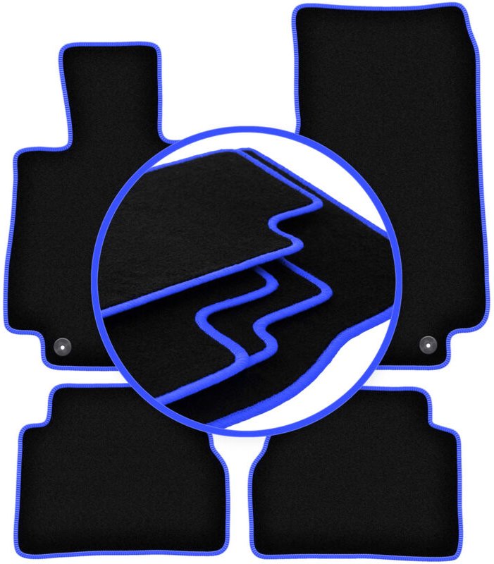 CARLUX-BLUE Autofußmatten für: Mercedes E W213 Limousine, Kombi, Liftback, Coupé (2015-)