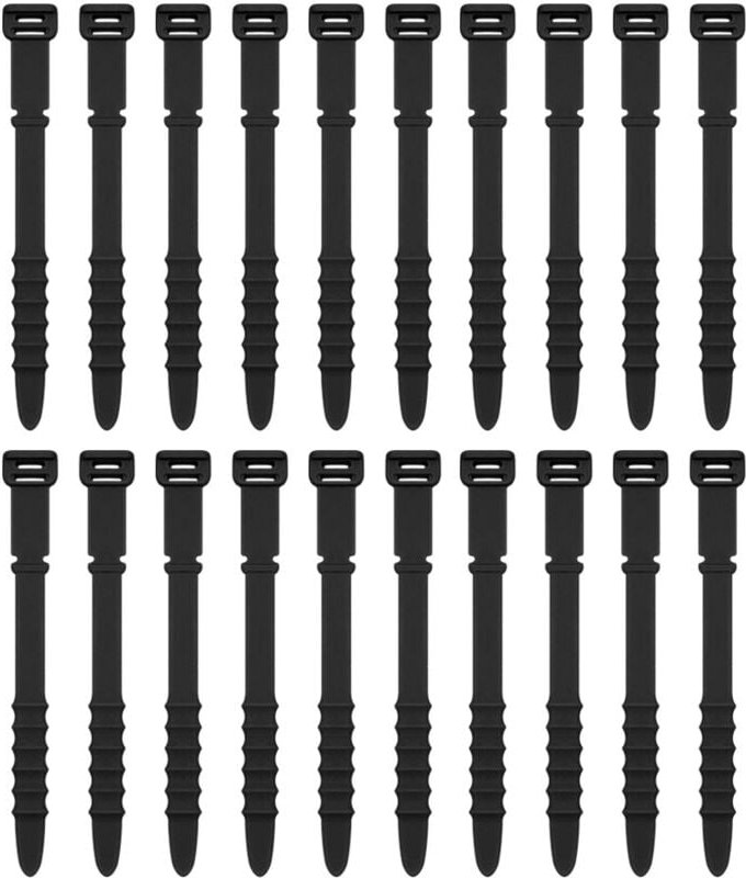 Lntyq - Wiederverwendbare Kabelbinder aus Silikon, 11,3 cm Kabel-Organizer, elektrischer Kabelclip für USB-Kabelmanageme...