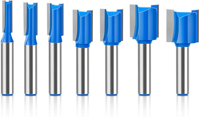 7-teiliger gerader Fräser mit 8 mm Schaft, 6 mm, 8 mm, 10 mm, 12 mm, 14 mm, 18 mm, 20 mm Durchmesser, Holzbearbeitungsfr...