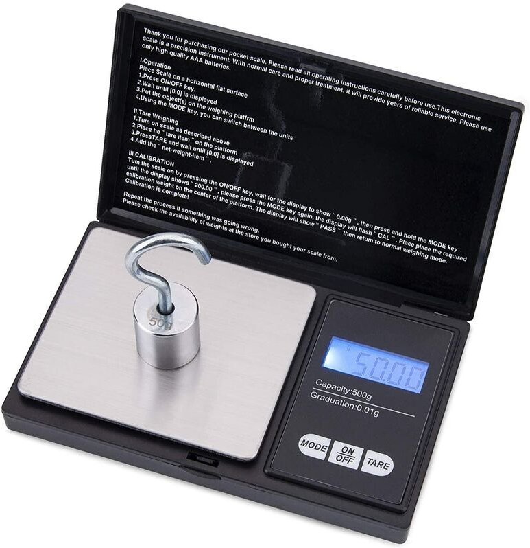 Lntyq - Schmuckwaage, mindestens 0,01 g, maximal 500 g, LCD-Digitalanzeige, professionell, tragbar, schwarz