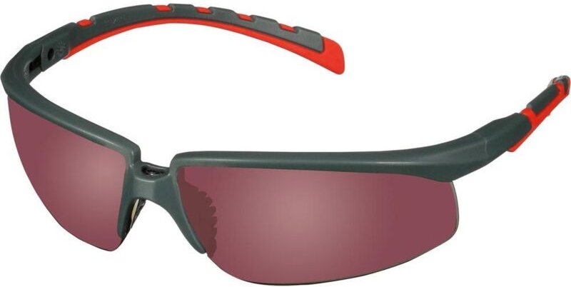 3M - S2024AS-RED Schutzbrille verspiegelt, mit Antikratz-Schutz Rot, Grau en 166 din 166