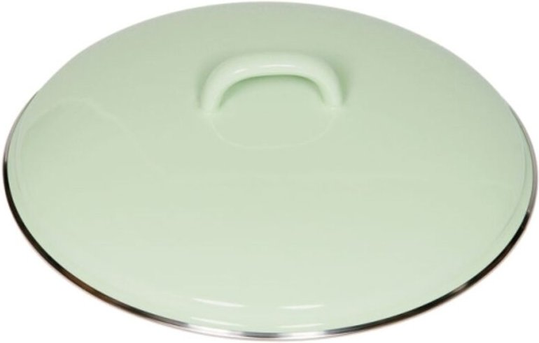 Riess Deckel mit Chromrand Ø22cm Pastell Nilgrün Emaille