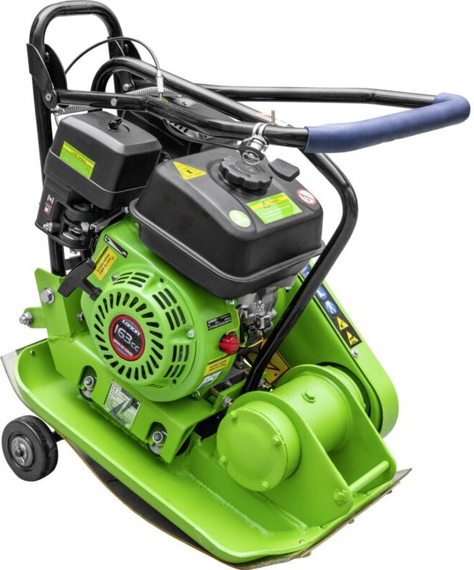 Zipper Rüttelplatte ZI-RPE60 inkl. Gummiplatte und Fahrwerk 4 kW Rüttelplatte