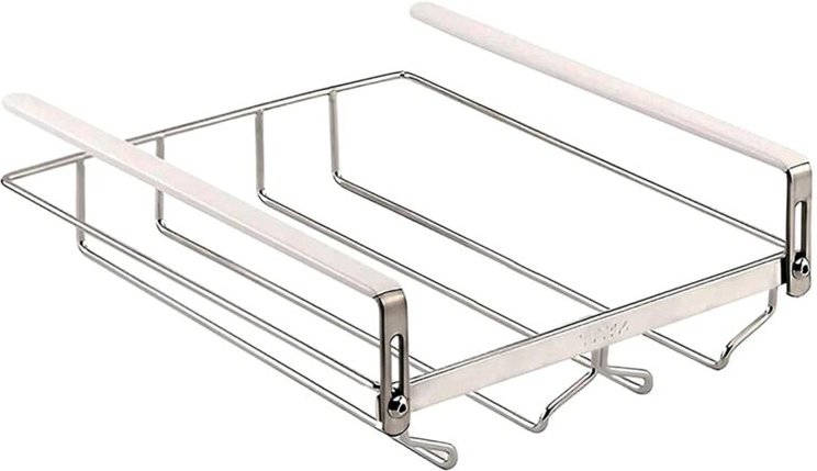 Thumbnail - Verstellbarer Weinglas-Organizer, Hängendes Weinglasregal Aus Metall, Weinglashalter Unter Dem Schrank Ohne Bohren für B...