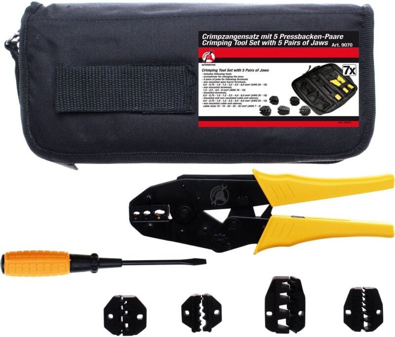 Crimpzangen-Satz mit 5 Paar Backen