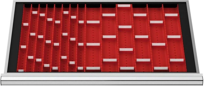 Schubladeneinteilung Muldenplatten blh 50 mm Innenmaß 800x450 mm 9 mp mit 2 Mulden - Stier
