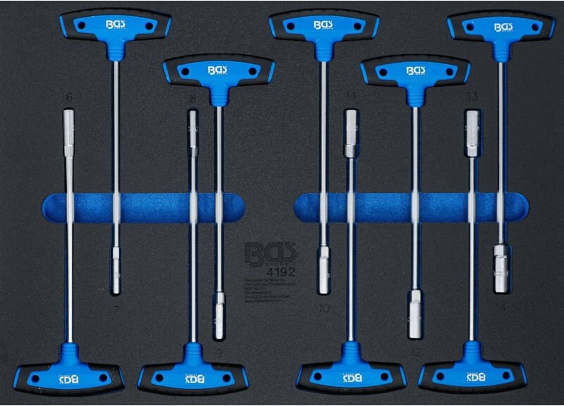 Werkstattwageneinlage 3/3: T-Griff-Steckschlüssel-Satz 9-tlg.