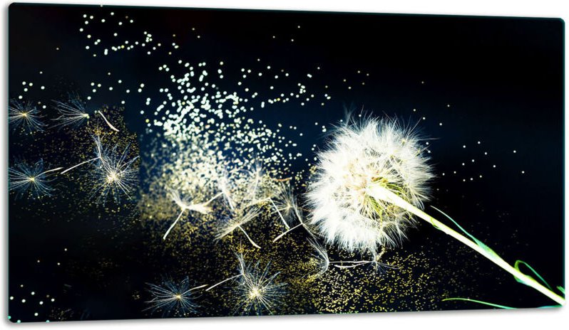 Glasschild Schneidebrett 52x30 Blume