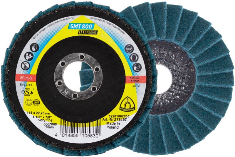 Klingspor - 278497 Fächerscheibe smt 800 ø 115 mm Körnung very fine 12° gewölbt in