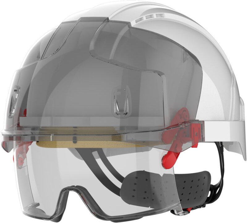 Arbeitsschutzbrille mit verstellbarem Kopfband, nicht belüftet, EVO VISTAlens Rot/rauchfarben