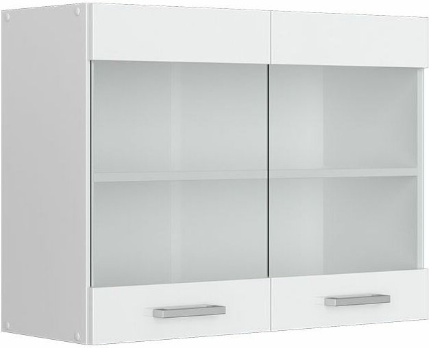Thumbnail - Vicco - Küchenglasschrank R-Line, Weiß Hochglanz, 80 cm
