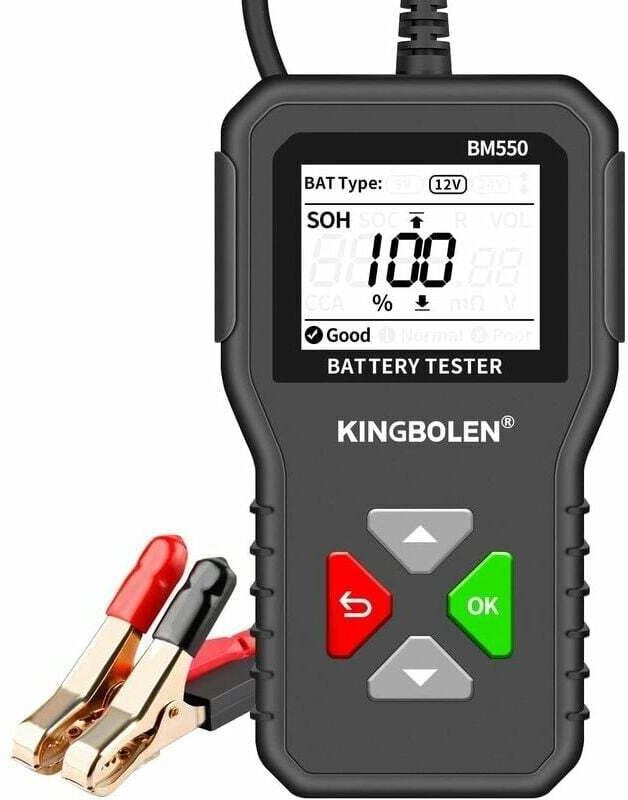 6 V 12 V 24 V Auto-Batterietester, BM550 100–2000 CCA 2–200 Ah, Kfz-Lichtmaschinentester, digitaler Batterieanalysator f...