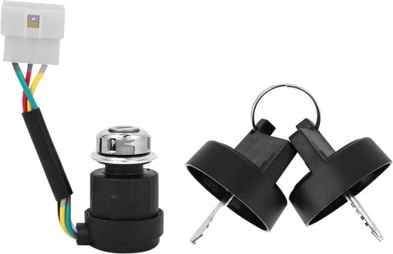 Ej.Life Zündschlüsselschalter mit Silikon-Dichtungswerkzeugen Schlüsselzündschalter 5-Draht JK425 Startschalter 2 Schlüs...