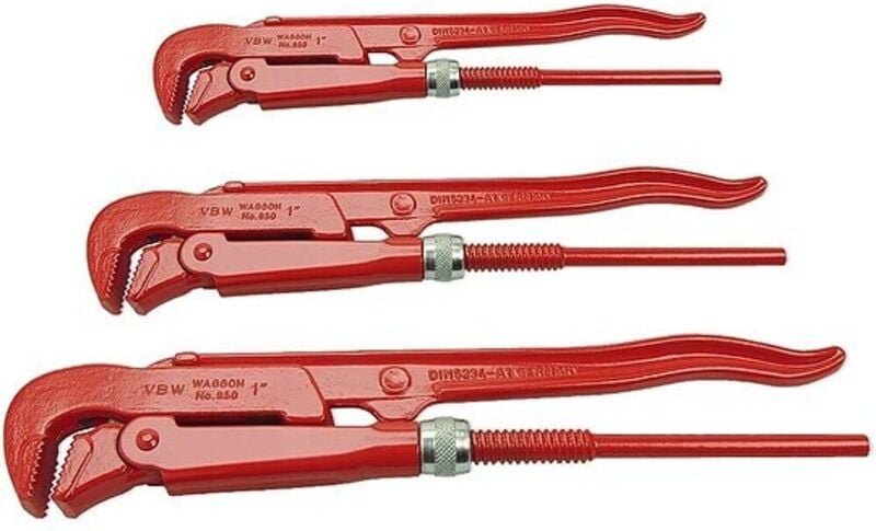VBW Rohrzangen-Satz 90° - 3-teilig - mit 1'', 1 1/2'' und 2'' Rohrzange