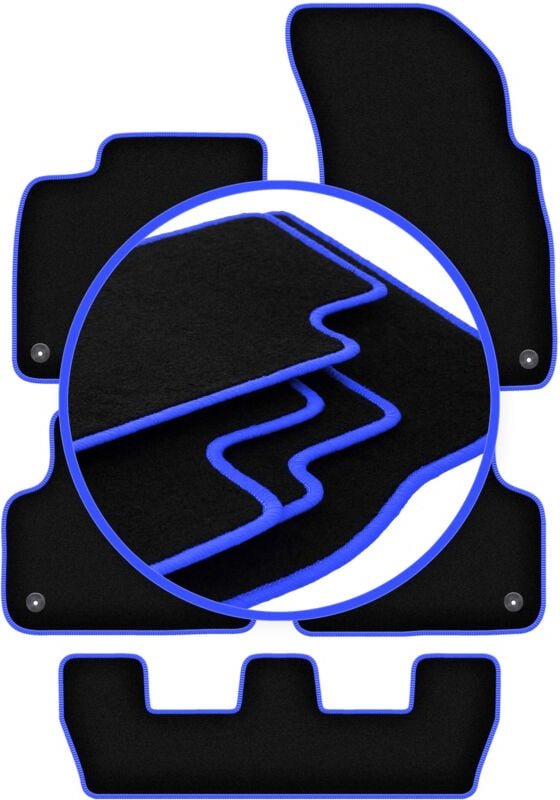 CARLUX-BLUE Auto-Fußmatten für: Audi Q7 II 7 Personen (2017-)