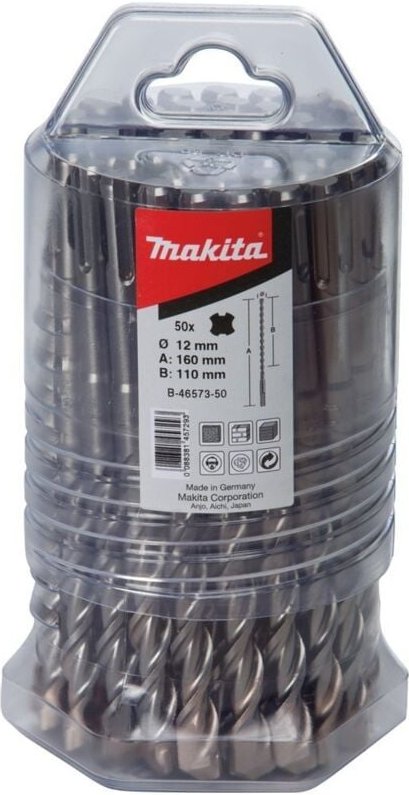 Hm Bohrer v-plus, ø 12,0 mm, Länge 160 mm, SDS-plus, 50 Stk. - Makita