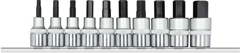 R62558010 Schraubendrehereinsätze 1/2 +Leiste 10-teilig
