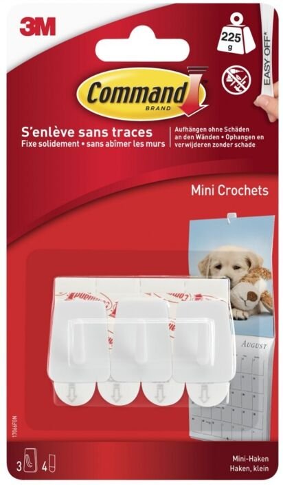 3er-Set Klebehaken Größe S, COMMAND, weiß 0,225 kg COMMAND