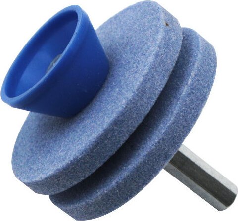 Rasenmäher-Klingenschärfer, Schärfrad für Gartengeräte, Ersatzschärfer für Rasenmäher-Werkzeuge (blau)