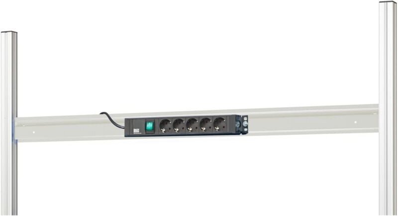 RAU - Energieleiste mit Halteschiene, B1500xT85xH80mm, RAL7035