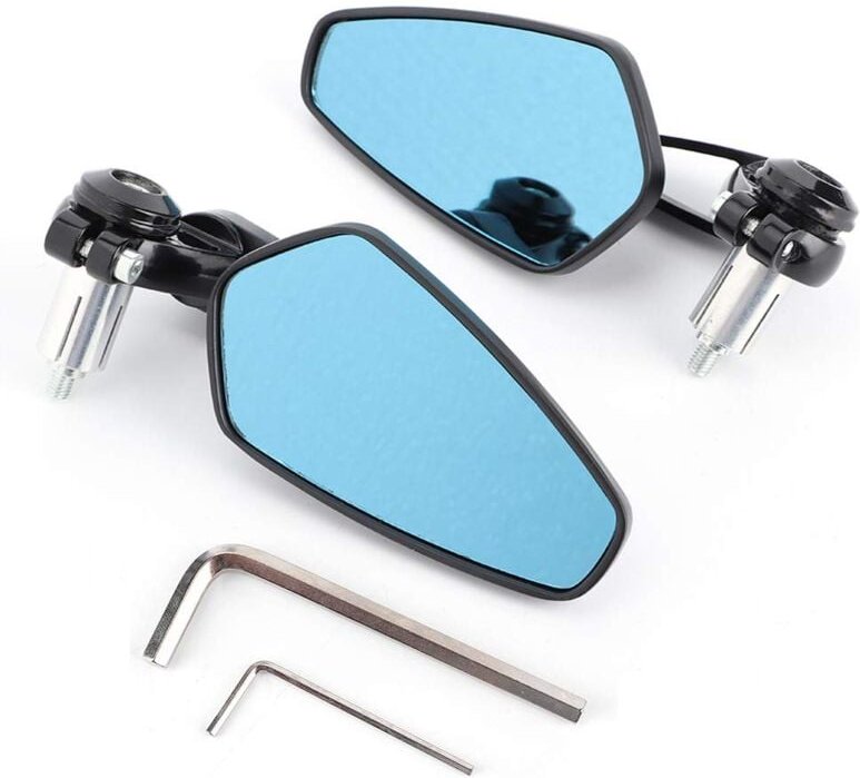 Zoternen - Universal-Rückspiegel für Motorrad, Sport-Renn-Rückspiegel, 22 mm Lenkerendenspiegel, 2 Stück 7/8 Zoll Lenker...