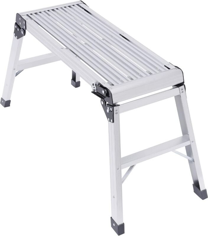 Alu Arbeitsplattform,Klappwerkbank, Arbeitsbühne 150 kg Tragfähigkeit,Sicherheits Laufbühne Arbeitsgerüst Tritthocker Ha...