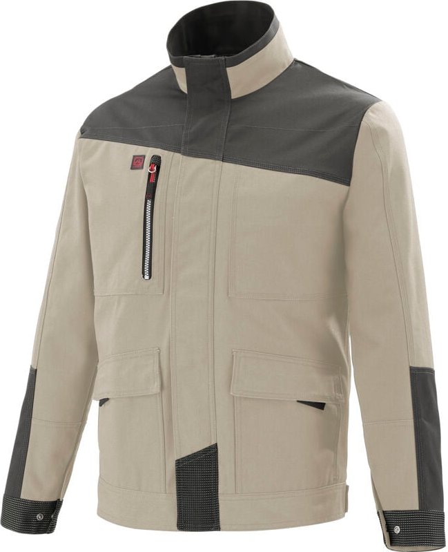 Werkzeugjacke Beige / Anthrazitgrau 3XL