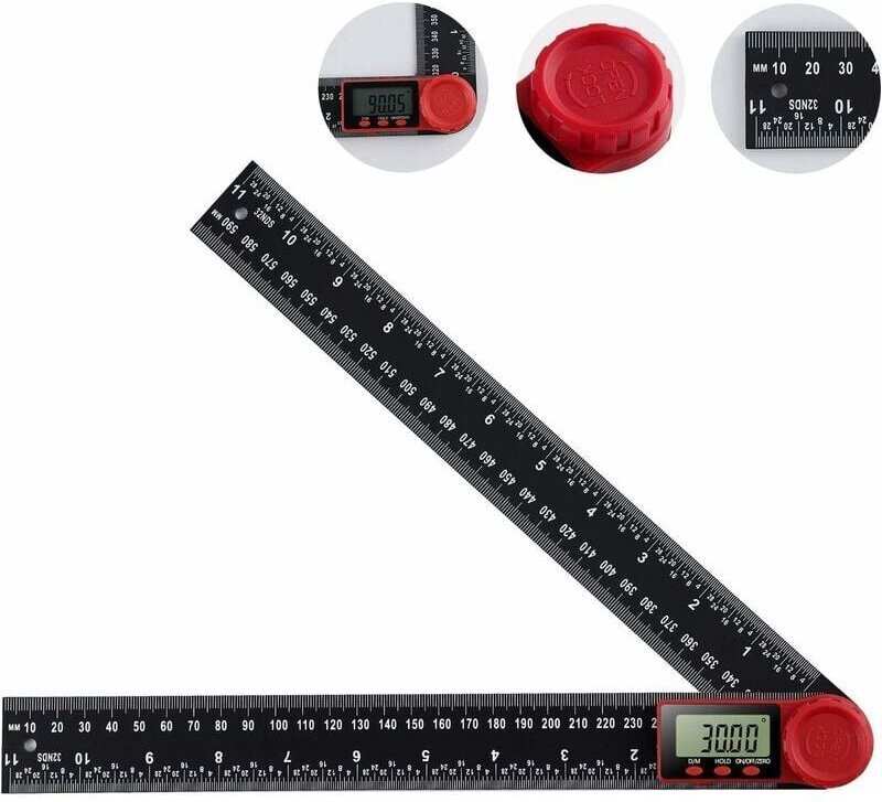 Shining House - Digitaler Winkelmesser, digitales Winkellineal, 360° digitales Goniometer mit großem LCD-Display, Lineal...