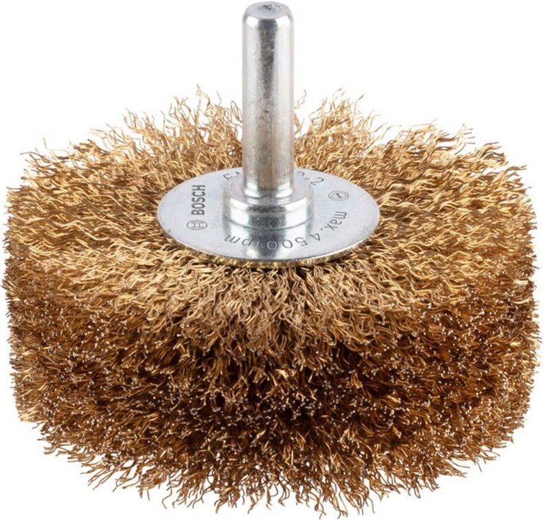 Bosch - Accessories Scheibenbürste, gewellt, vermessingt, 80 mm, 0,2 mm, 35 mm, 4500 u/ min Schaft-Ø 6