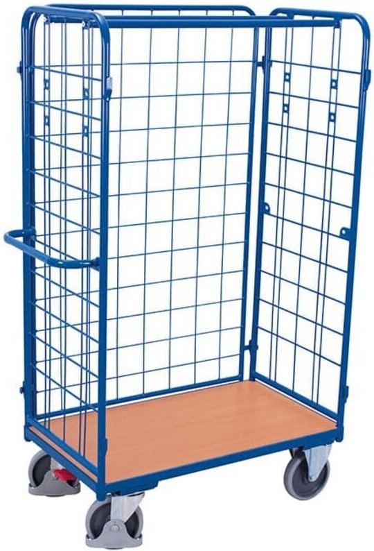 VARIOfit Paket-Dreiwandwagen, hoch, seitlich vergittert Ladefläche 1200x800mm