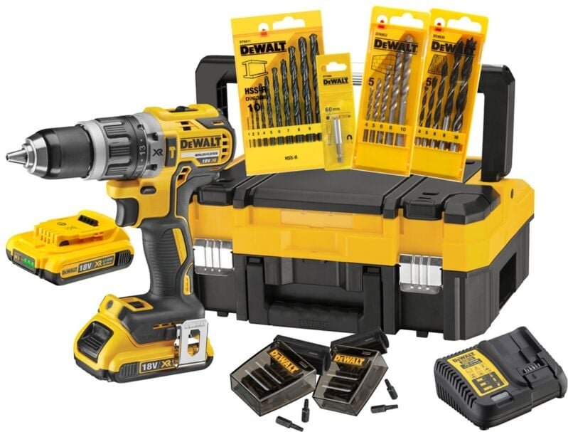 Thumbnail - Akku-Schlagbohrschrauber-Set DCK796D2T, 18V, 2x 2,0 h und Ladegerät + Zubehör - Dewalt