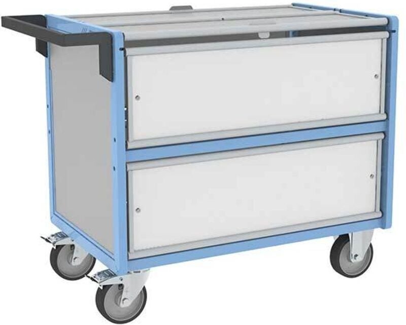 Geschlossener Industrie-Kastenwagen für Chemikalien - Platte 835x465mm - Tragfähigkeit 250kg - 800726114