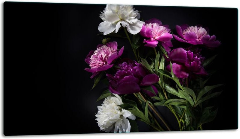 Thumbnail - Glasschild Schneidebrett 52x30 Blumen